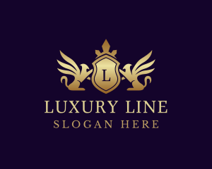 Luxury Crown Griffin Shield logo design