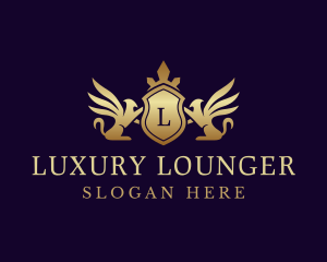 Luxury Crown Griffin Shield logo design