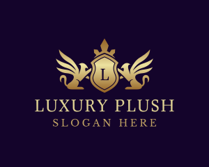 Luxury Crown Griffin Shield logo design