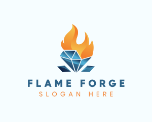 Crystal Flame Jewelry  logo design