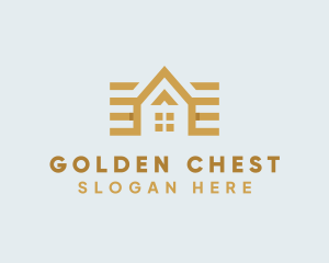 Golden House Roof logo design