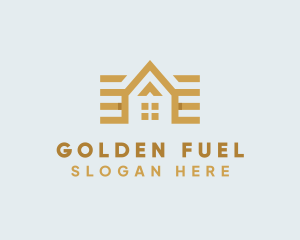 Golden House Roof logo design