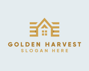 Golden House Roof logo design