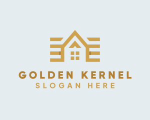 Golden House Roof logo design