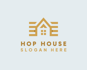 Golden House Roof logo design