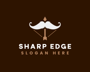 Mustache Arrow Barber logo design