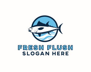 Ocean Tuna Fish logo design