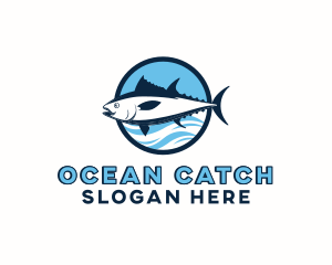 Ocean Tuna Fish logo design