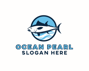 Ocean Tuna Fish logo design