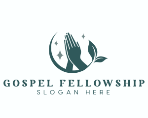 Sacred Leaf Hand Prayer logo