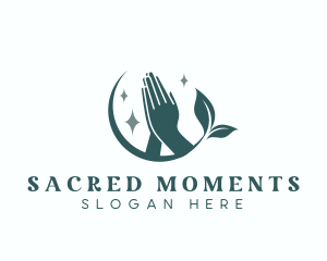 Sacred Leaf Hand Prayer logo