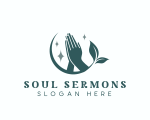 Sacred Leaf Hand Prayer logo