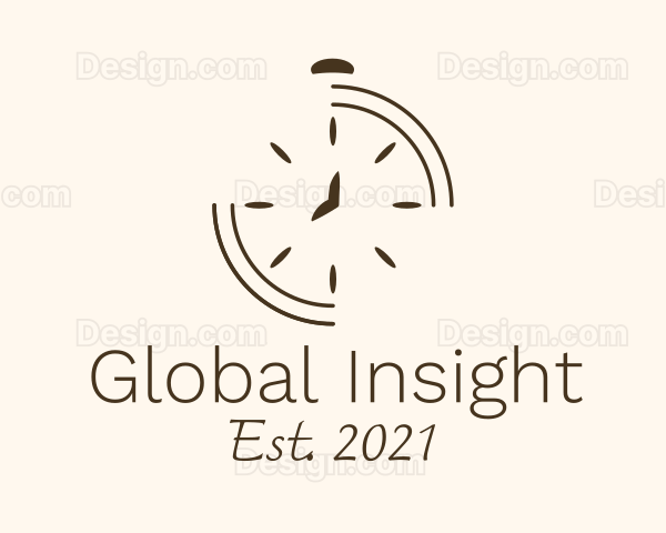 Minimalist Stopwatch Time Logo