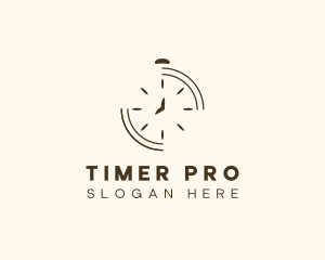 Minimalist Stopwatch Time logo