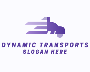 Purple Fast Truck logo design