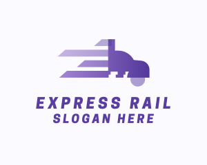 Purple Fast Truck logo design