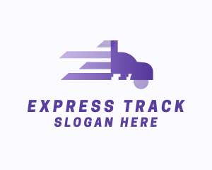 Purple Fast Truck logo design