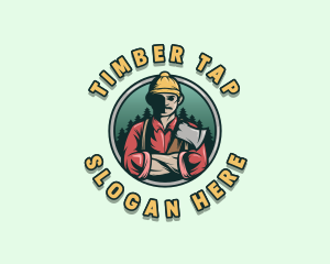 Lumberjack Axe Woodcutter logo design