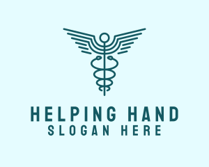 Medical Healthcare Caduceus logo design