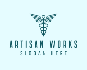 Medical Healthcare Caduceus logo design