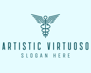 Medical Healthcare Caduceus logo design