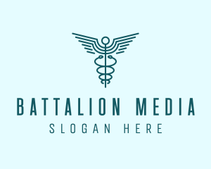 Medical Healthcare Caduceus logo design