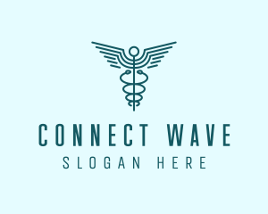 Medical Healthcare Caduceus logo design