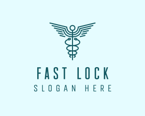 Medical Healthcare Caduceus logo design