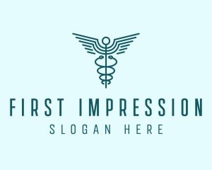 Medical Healthcare Caduceus logo design