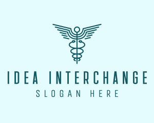 Medical Healthcare Caduceus logo design