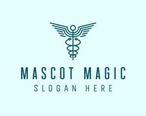 Medical Healthcare Caduceus logo design