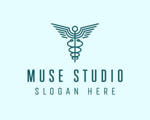 Medical Healthcare Caduceus logo design