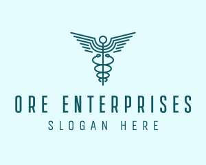 Medical Healthcare Caduceus logo design