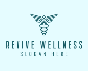 Medical Healthcare Caduceus logo design