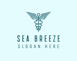 Medical Healthcare Caduceus logo design