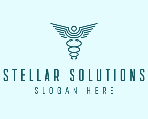 Medical Healthcare Caduceus logo design