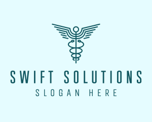 Medical Healthcare Caduceus logo design