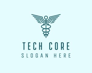 Medical Healthcare Caduceus logo design