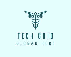 Medical Healthcare Caduceus logo design