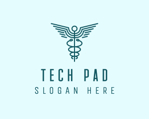 Medical Healthcare Caduceus logo design