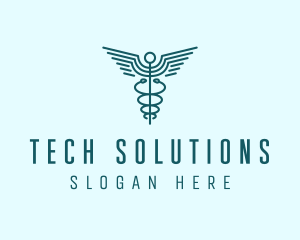 Medical Healthcare Caduceus logo design