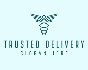 Medical Healthcare Caduceus logo design