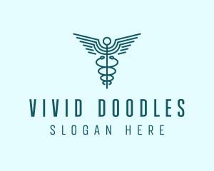 Medical Healthcare Caduceus logo design