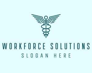 Medical Healthcare Caduceus logo design