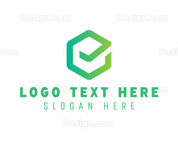 Hexagon Check Tick Logo