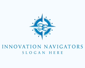 Compass Nautical Waves logo design