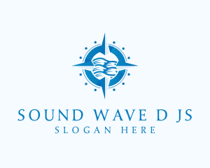 Compass Nautical Waves logo design