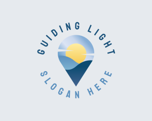 Mountain Travel Location Pin logo design