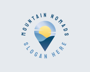 Mountain Travel Location Pin logo design