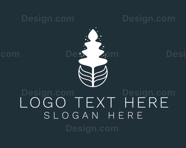 Abstract Leaf Pine Tree Logo